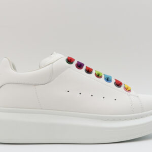 ALEXANDER MCQUEEN SHOW LEATHER PLATFORM TRAINERS SNEAKERS-RAINBOW REPLICA