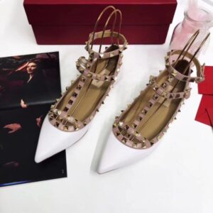 VALENTINO PATENT ROCKSTUD CAGED BALLET FLAT