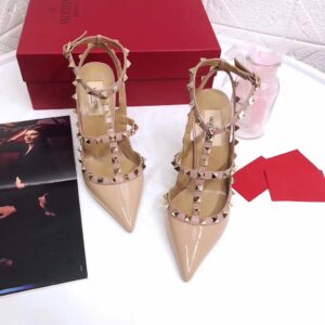 VALENTINO GARAVANI PATENT ROCKSTUD CAGED PUMP 100MM