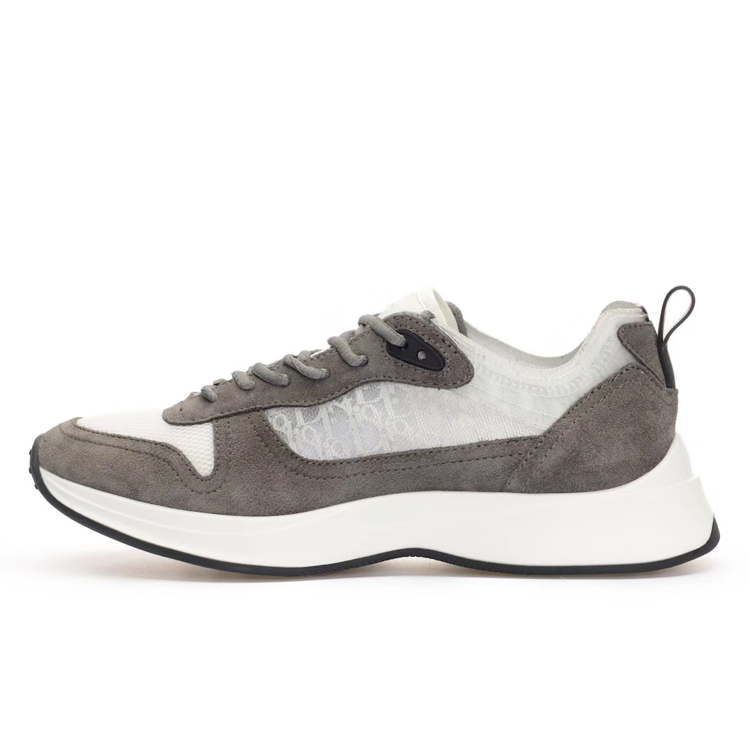 B25 Runner Sneaker in Oblique Gray Suede - FAKE JORDANS
