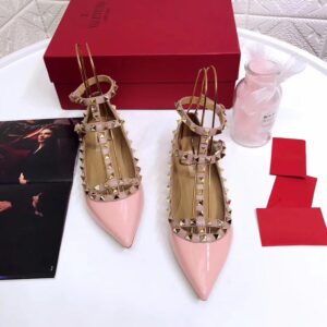 VALENTINO GARAVANI PATENT ROCKSTUD CAGED BALLET FLAT