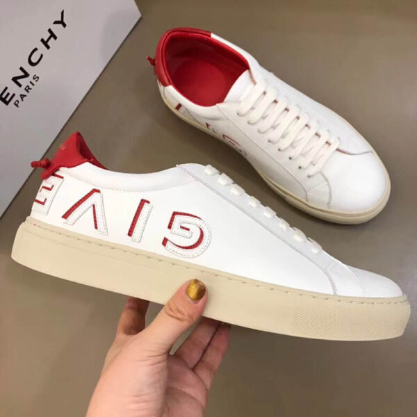 Replica Givenchy Low White Sneakers in Red Leather