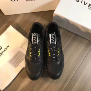 Replica Givenchy New Runner Sneakers in Black Leather and Nylon