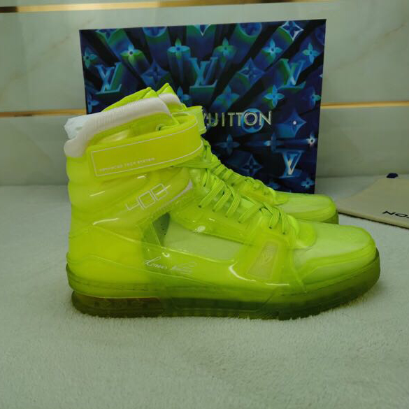 LV Trainer High Top Sneaker Neon Green