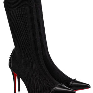 Christian Louboutin Women’s Dovi Dova 100 Studded Stretch-knit Sock Boots Black