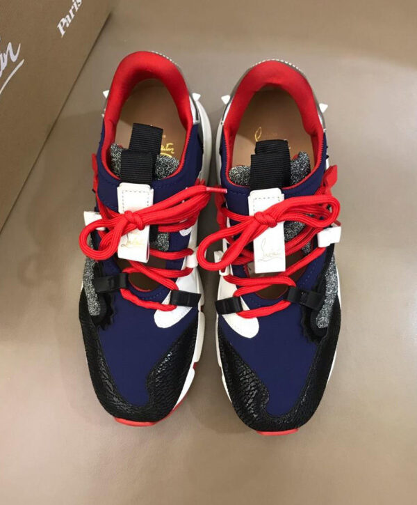 Christian Louboutin Men’s Red Runner Sneaker Blue - Image 2