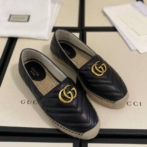 Gucci Women’s Leather espadrille with Double G Black