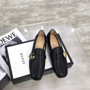 Gucci Leather loafer with Double G Black