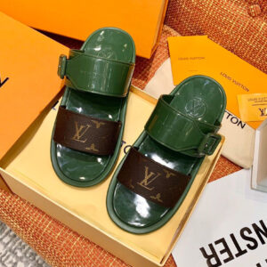 Louis Vuitton Sunbath Flat Mules Green