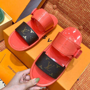 Louis Vuitton Sunbath Flat Mules Red