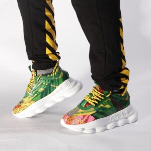Replica Versace x The 2 Chainz “Chainz Reaction” Sneakers(Green&Yellow&Red)