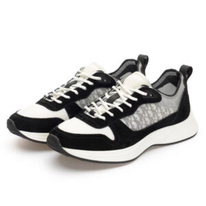 B25 Runner Sneaker in Oblique Black Suede