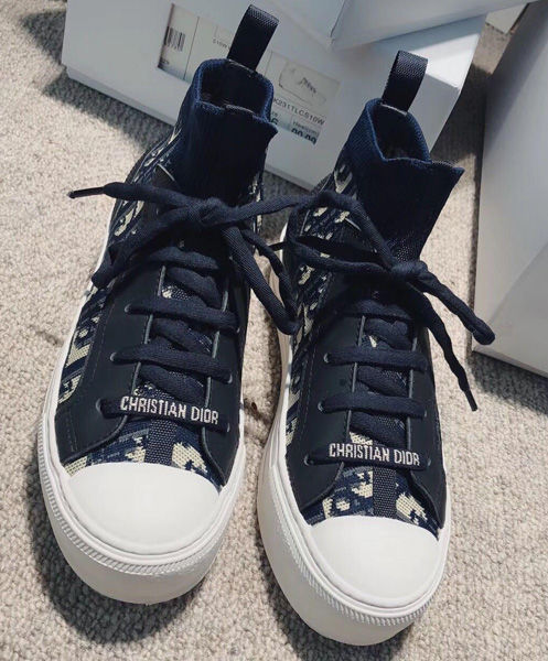 Christian Dior Women’s Walk’n’Dior Mid-Top Sneaker Dark Blue