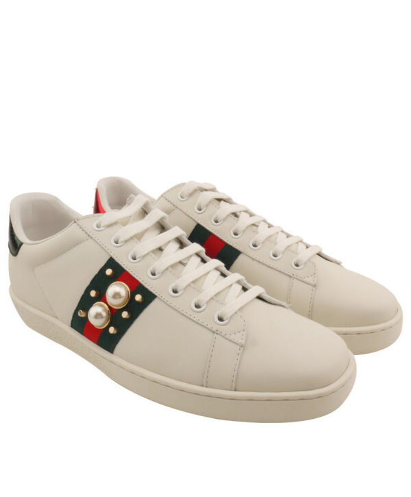 Gucci Women’s Ace studded leather sneaker 431887 White