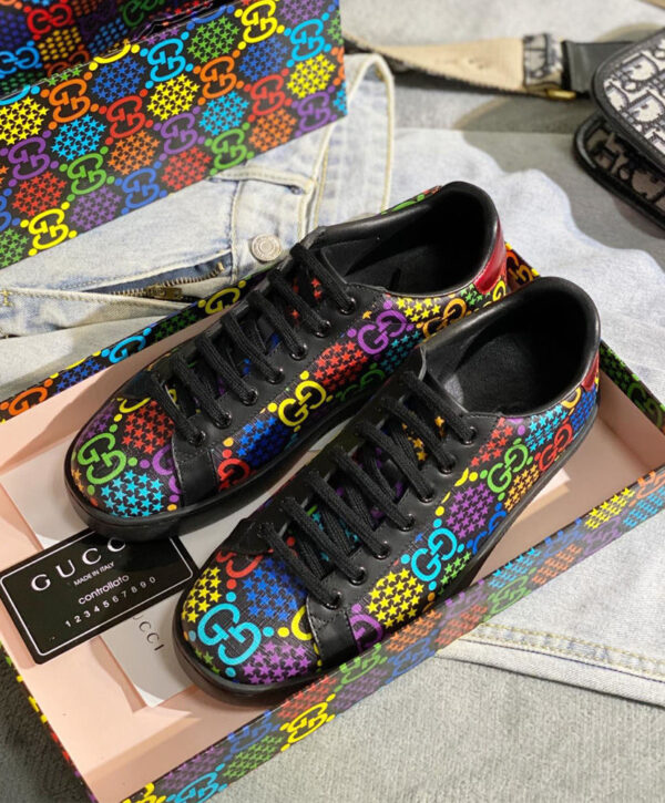 Gucci Unisex GG Psychedelic Ace Sneaker 610086 Black